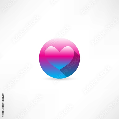 Tableau sur toile heart in a circle icon