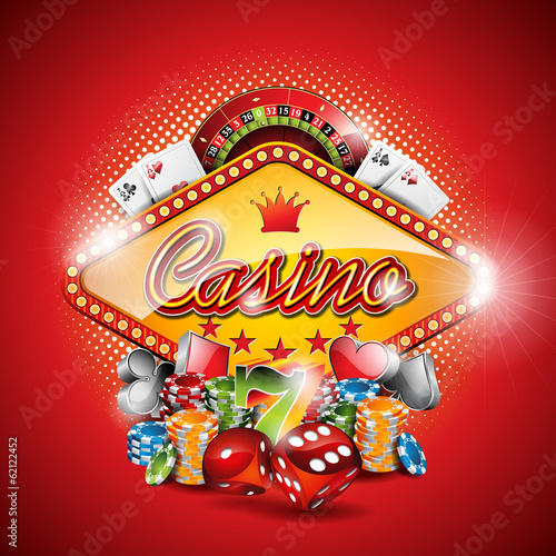 Vector illustration on a casino theme with gambling elements