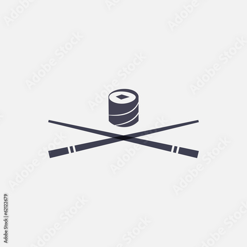 Sushi and chopsticks icon
