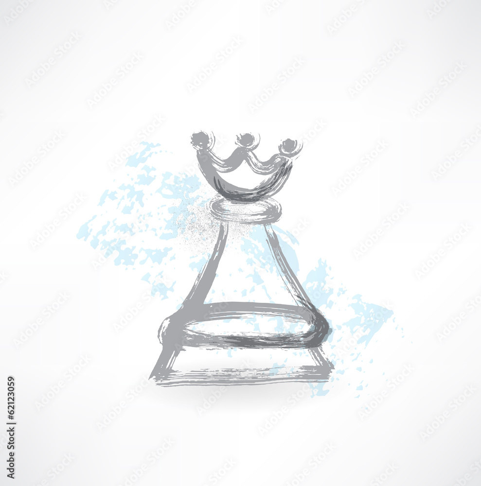 chess Queen grunge icon chess Queen grunge icon