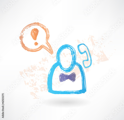 Brush icon with man and a handset.