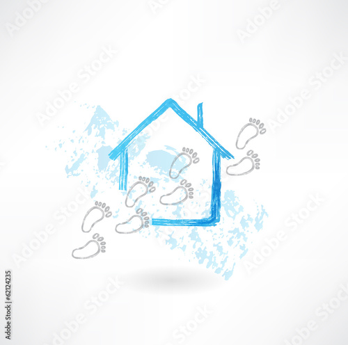 House and footsteps grunge icon