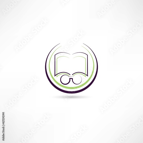 Open book and eyeglasses