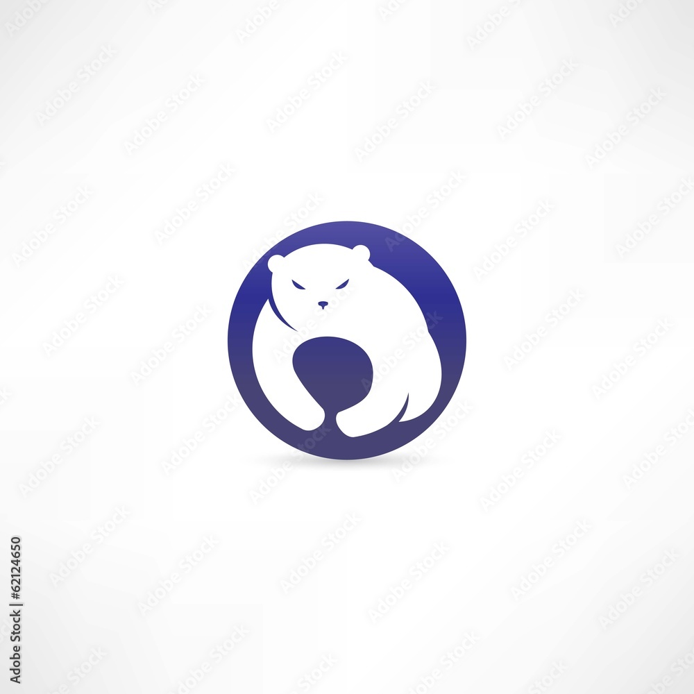 Polar bear in a blue circle Polar bear in a blue circle