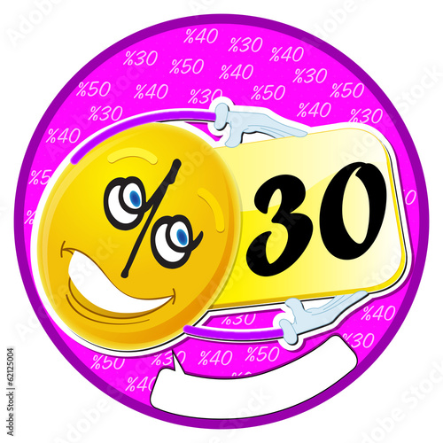 Yüzde 30 İndirim İkonu Dönkart