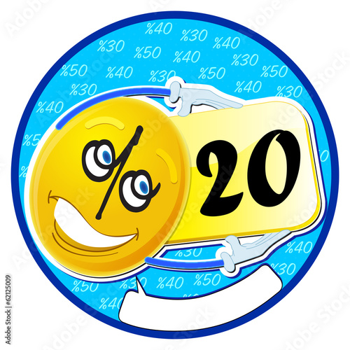 Yüzde 20 İndirim İkonu Dönkart