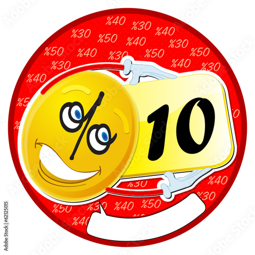 Yüzde 10 İndirim İkonu Dönkart