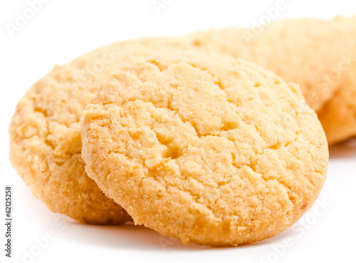 Milk cookies isolated on white background