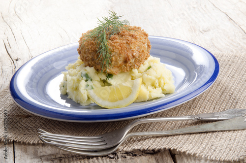 фотографія irish salmon fishcake with champ