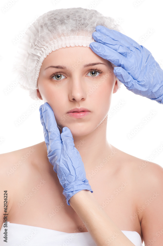 Medical face examination of beautiful woman Medical face examination of beautiful woman