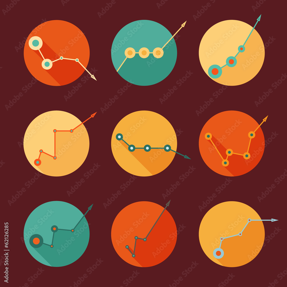 Business Infographic icons with Graph