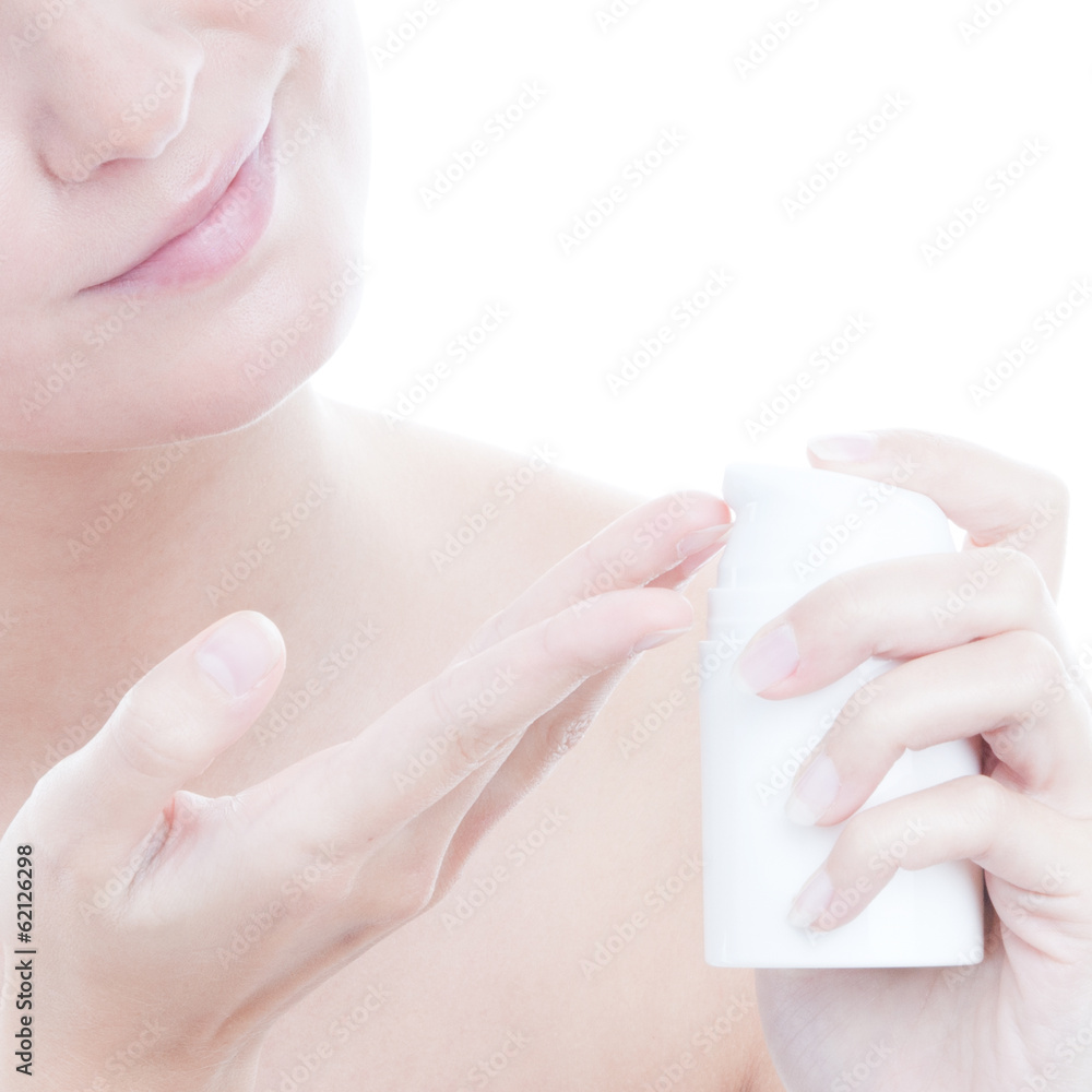 Woman with body lotion Woman with body lotion