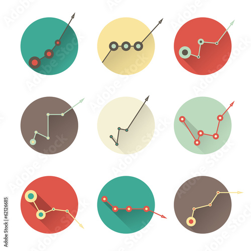 Business Infographic icons with Graph