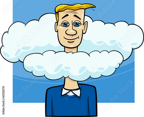 head in the clouds saying cartoon