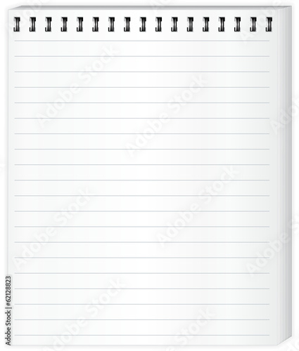 Notepaper. Blank background.