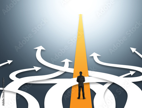 Concept of confused business with different directions