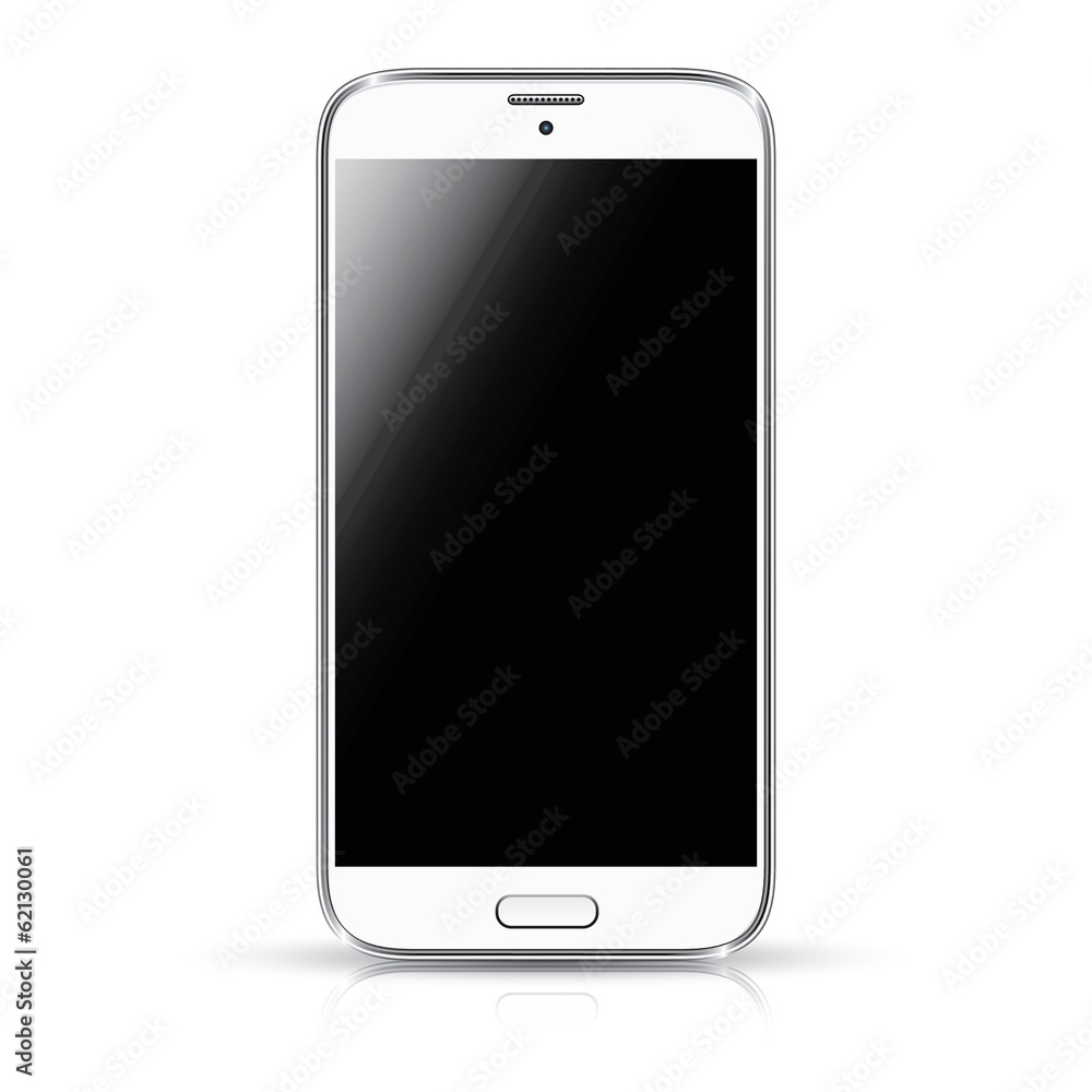 White smartphone realistic vector illustration isolation White smartphone realistic vector illustration isolation