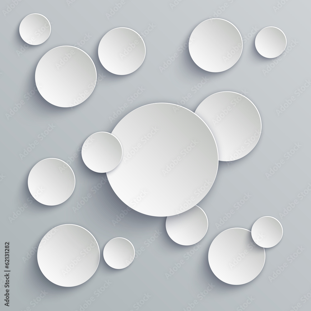 Paper circles with drop shadows Paper circles with drop shadows