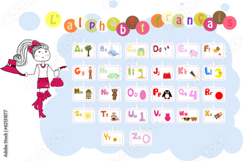 French illustrated alphabet / L'alphabet francais