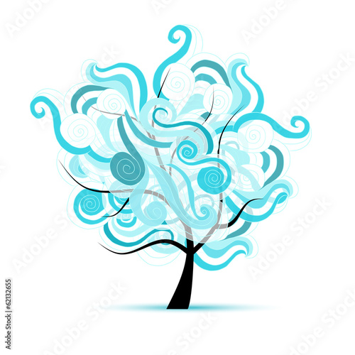 Abstract wavy tree for your design