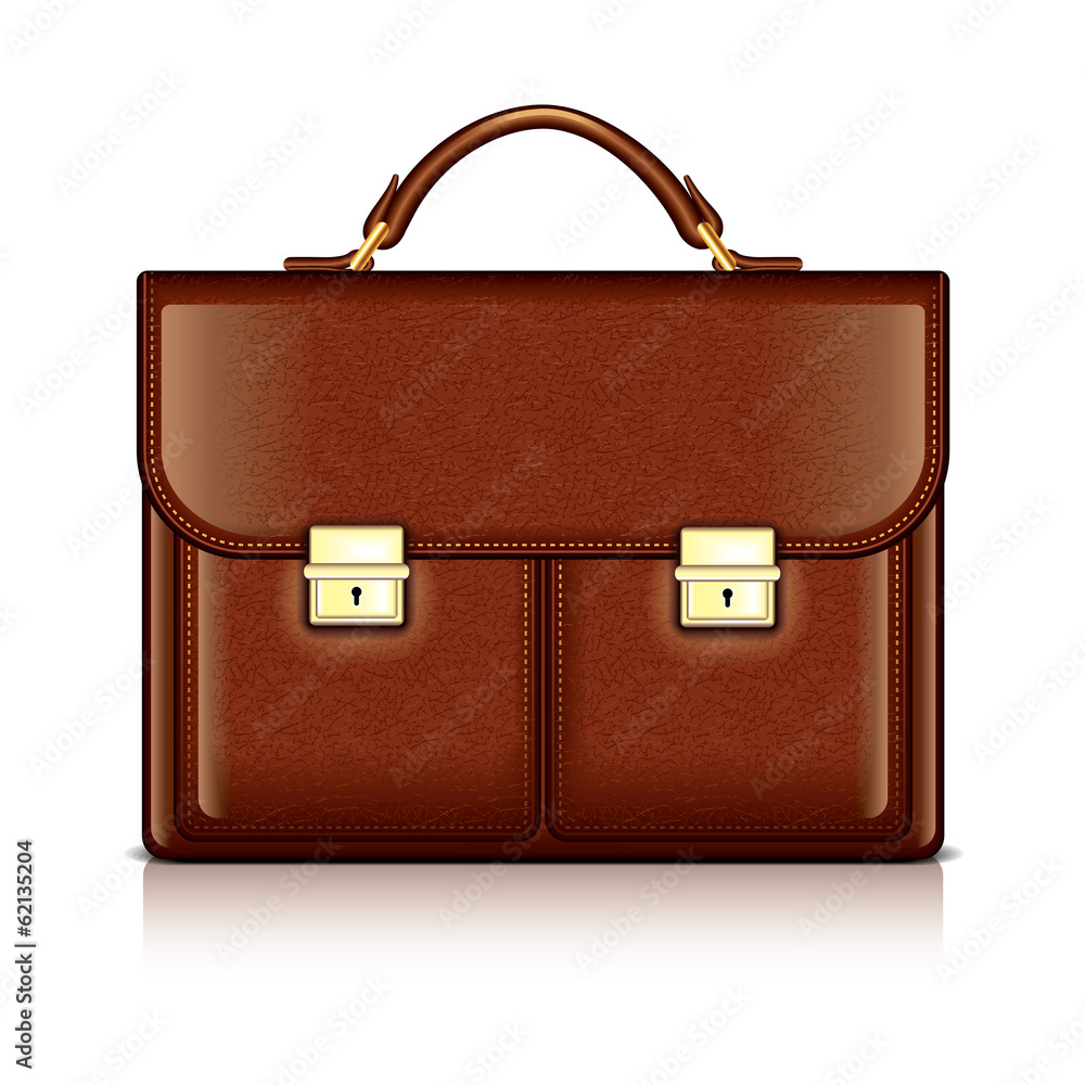 Brown leather briefcase vector illustration Brown leather briefcase vector illustration