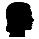Weiblicher Kopf seitlich im Profil – Vektor und freigestellt
