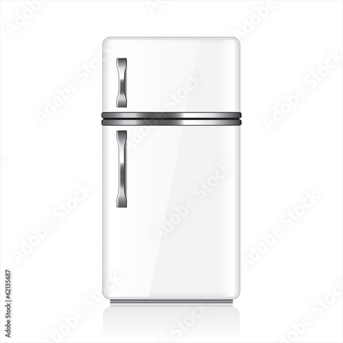 White retro fridge vector illustration