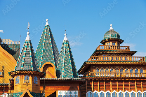 decorated towers and roof of Great Wooden Palace photo