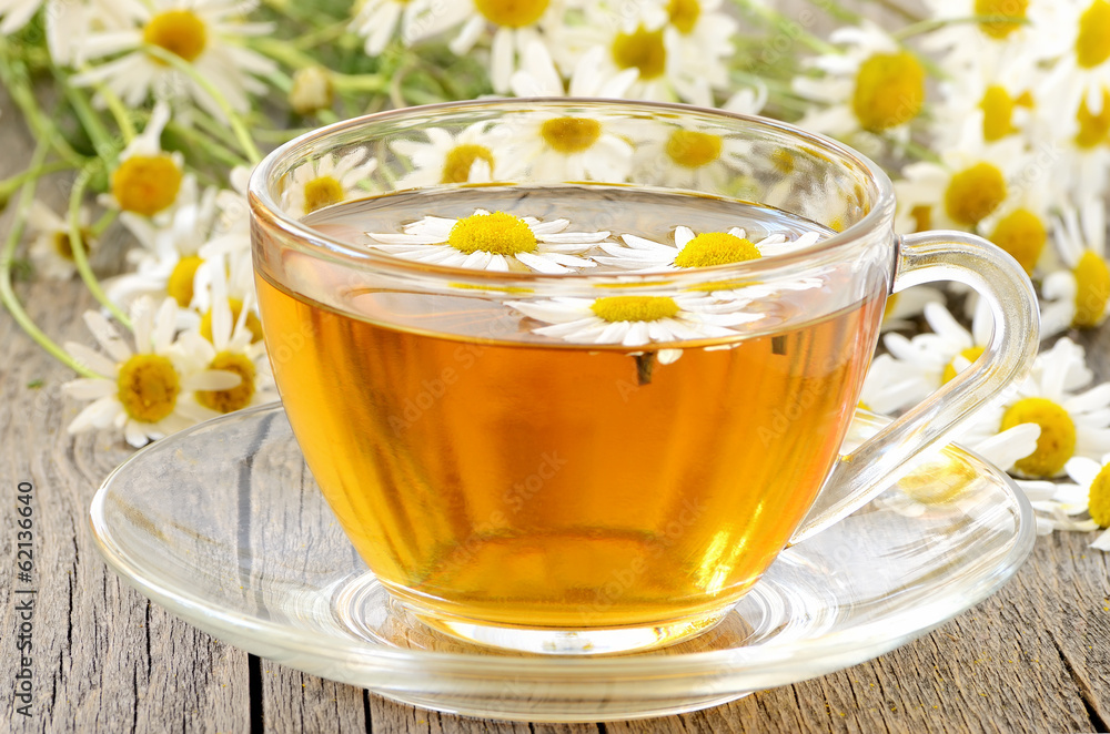 Herbal tea with chamomile flowers Herbal tea with chamomile flowers