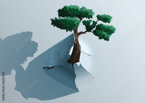 Breakthrough tree through the paper