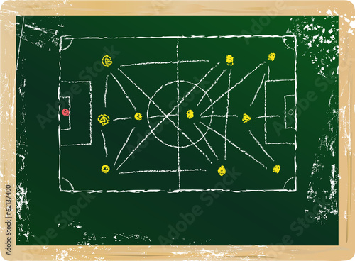 soccer / football tactics diagram, vector, free copy space
