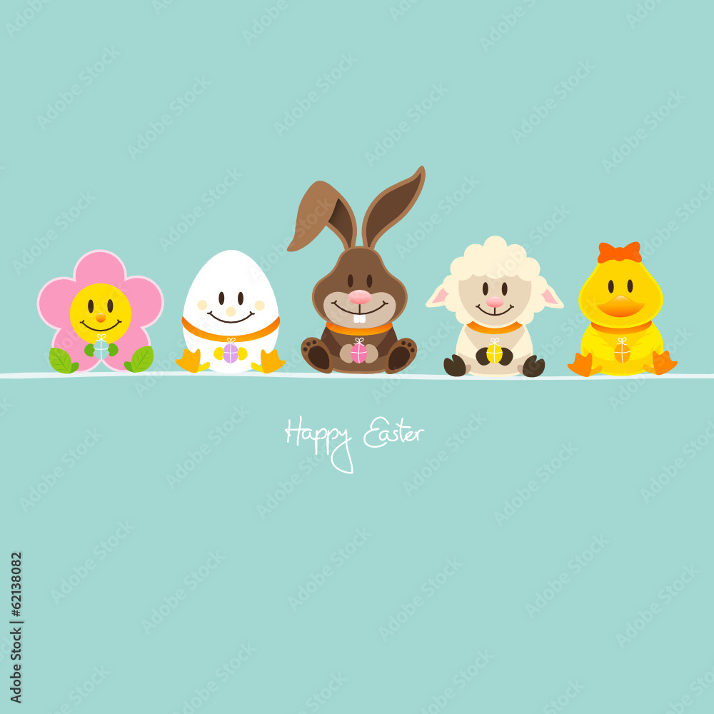 Easter Bunny & Friends Eggs Retro Easter Bunny & Friends Eggs Retro