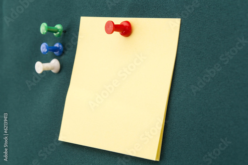 Canvas Print Post-it with red pushpin