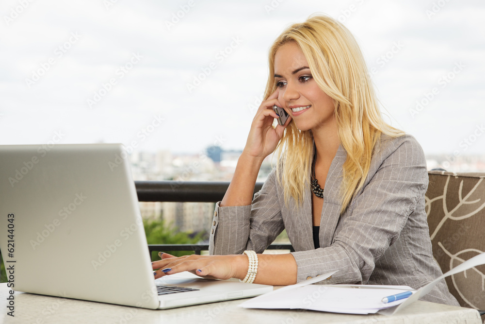 Business woman with using mobile phone outdoor Business woman with using mobile phone outdoor