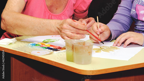 The hands are made of natural materials
