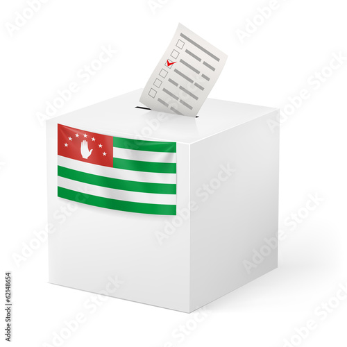 Ballot box with voting paper. Abkhazia