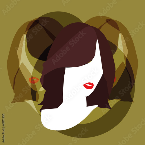 Modern woman background retro style