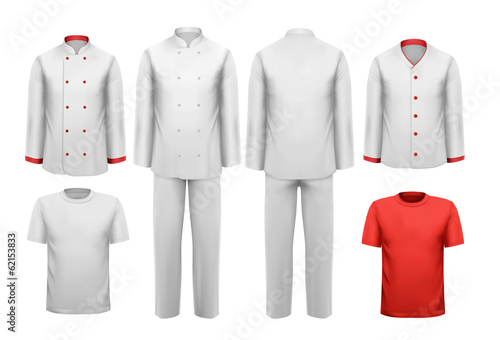 The set of various work clothes. Vector illustration.