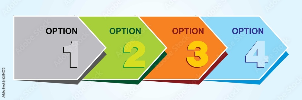 one, two, three, four options - Vector graphic design one, two, three, four options - Vector graphic design