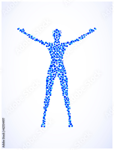 silhouette of the person from color elements