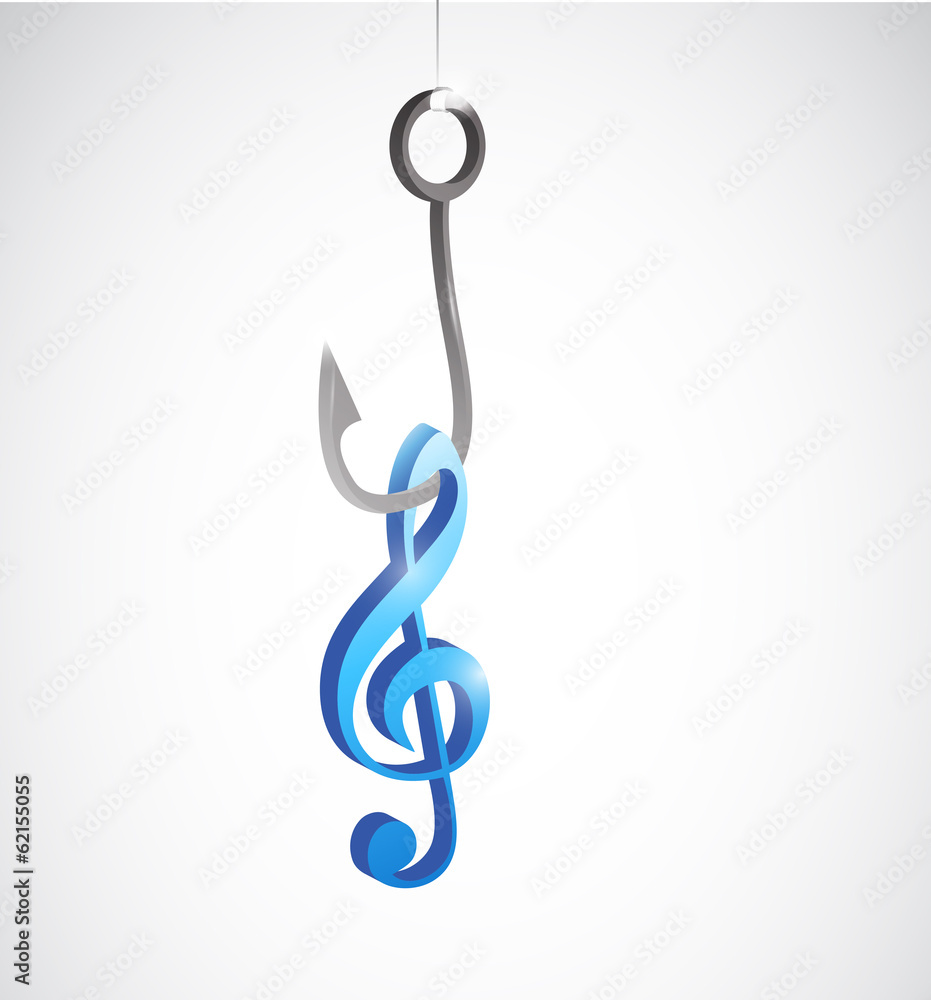 hook and music note illustration design hook and music note illustration design
