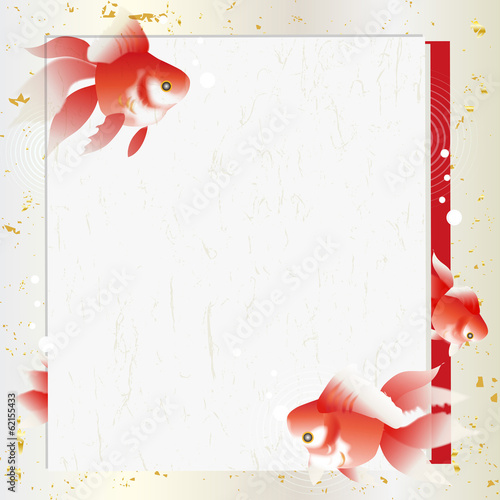 金魚のカード素材