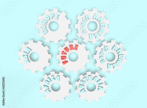 continent names on gears