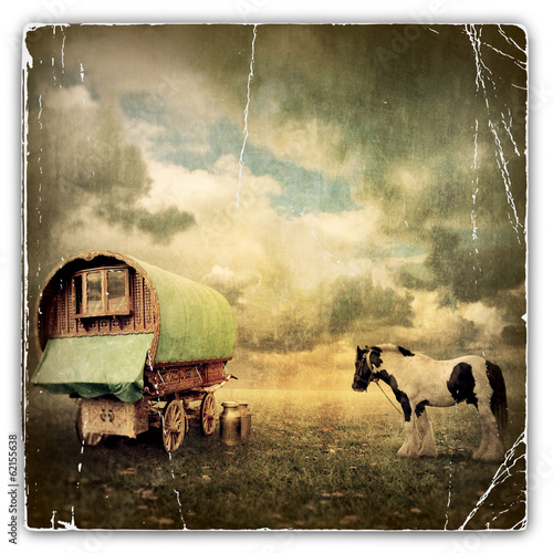 Obraz na plátně Gypsy Wagon, Caravan