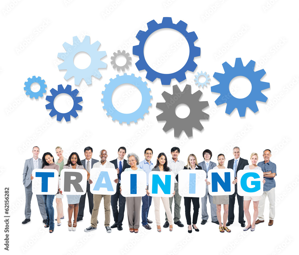 Business World People Team Holding Word Training Business World People Team Holding Word Training