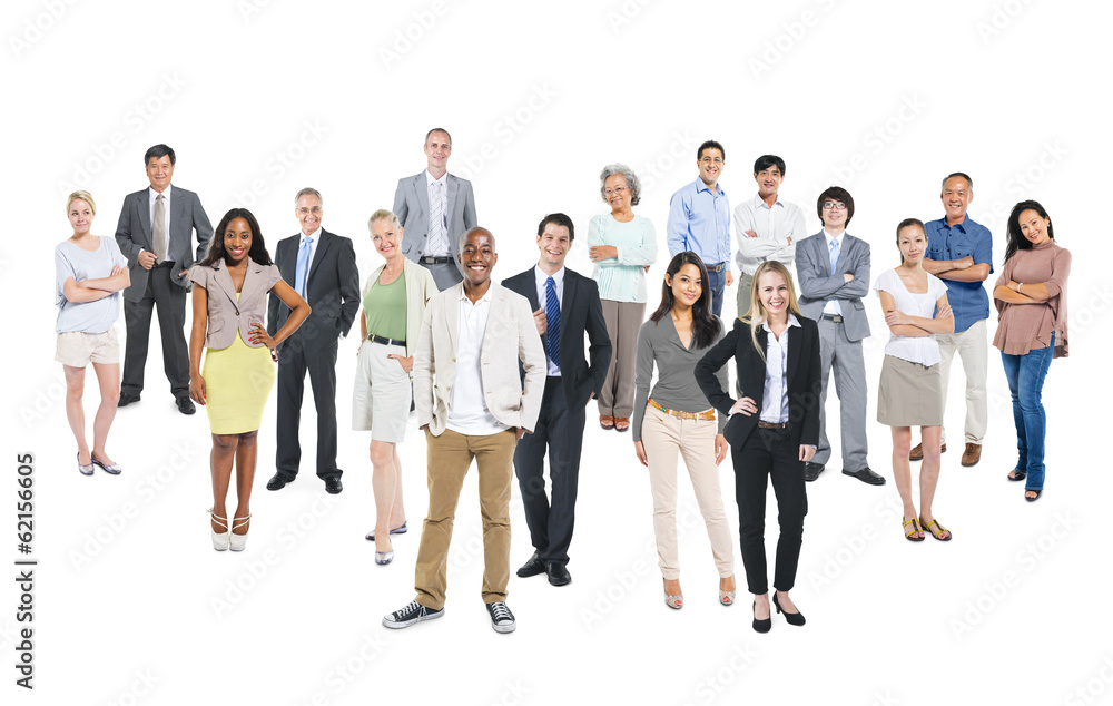 Group of Multiethnic World Business People on White Background Group of Multiethnic World Business People on White Background
