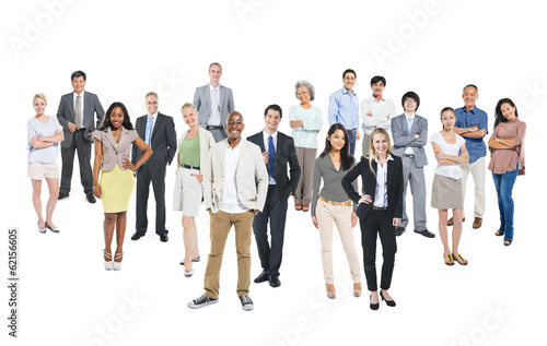 Group of Multiethnic World Business People on White Background