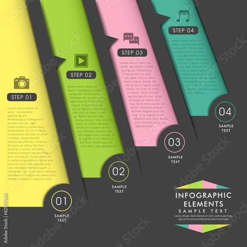 abstract origami paper infographics