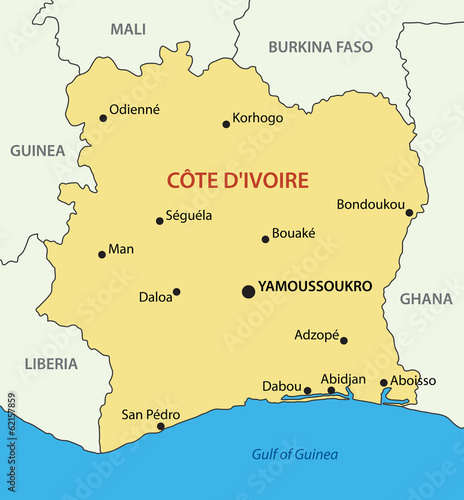 Republic of C  te d Ivoire - vector map