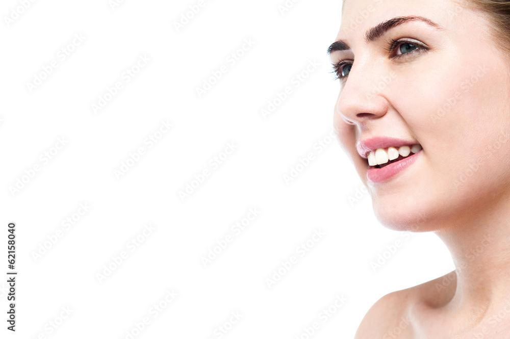 Smiling beautiful young girl with clean skin Smiling beautiful young girl with clean skin